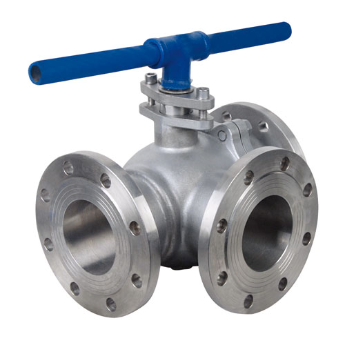 Duplex Steel L Type Three Way Flanged Ball Valve